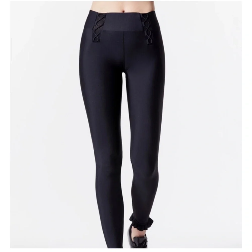 Carbon38 Ruffle Ankle Leggings Size‎ Small
